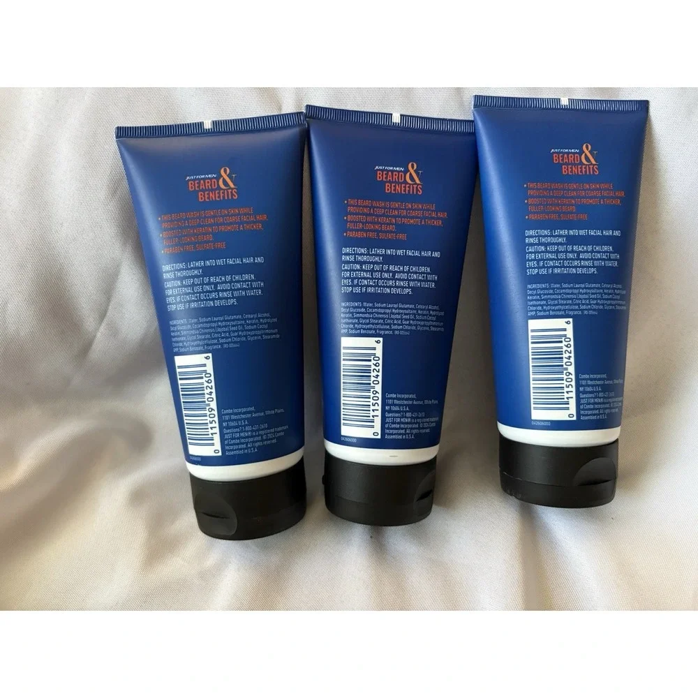 NEW Beard & Benefits Beard Wash 6.0 Oz 3 Pack Just For Men Beard Wash Forest